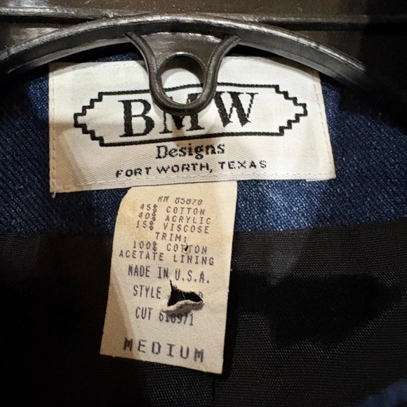 BMW Vintage Black Embroidered Horse Jacket; Has shoulder pads; Size M - Picture 7 of 9